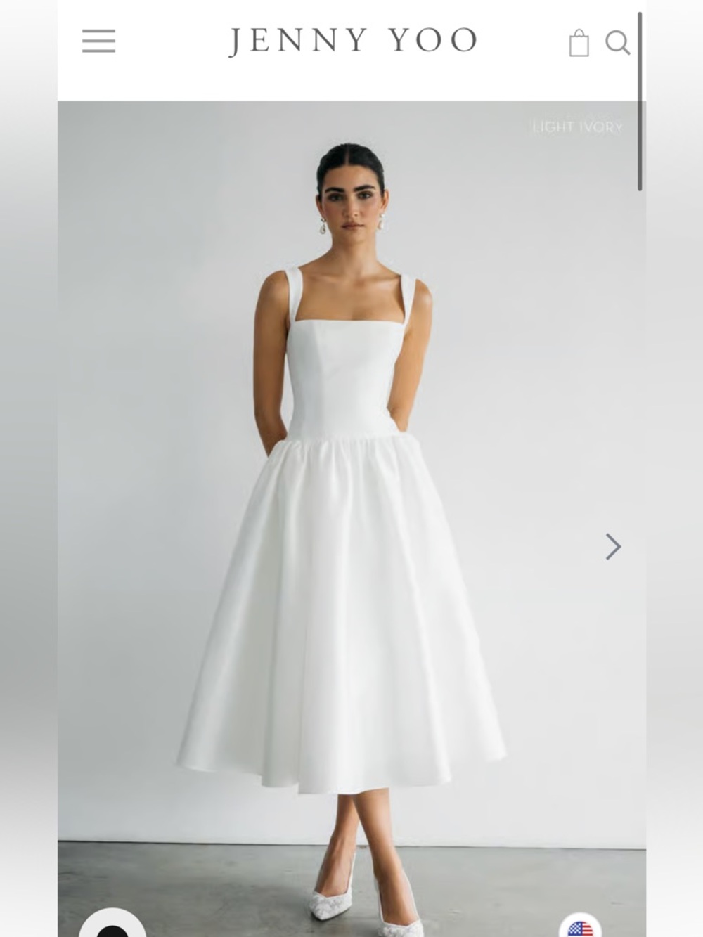 Jenny Yoo Light Ivory Tea-Length A-Line Wedding Dress